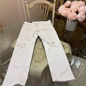 Abercrombie & Fitch White Straight Jeans